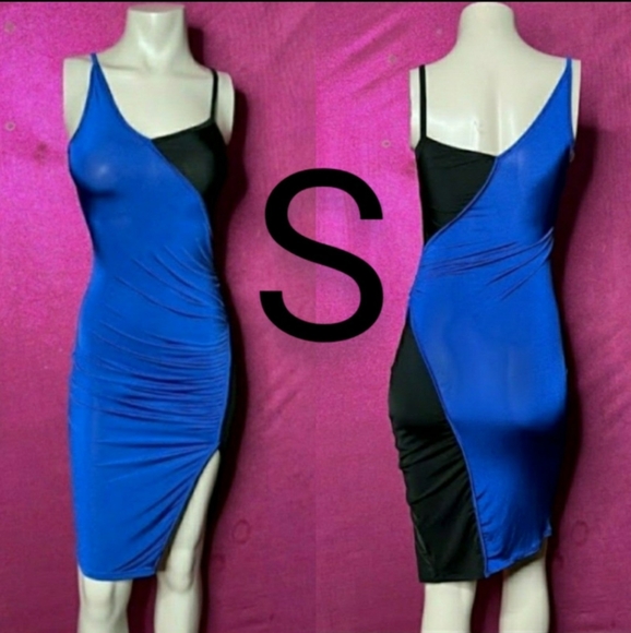 🆕Blue & Black Sexy Classy Evening Dress Size S - Picture 1 of 10